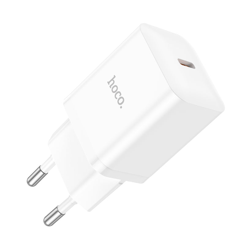 Chargeur rapide USB-C Hoco 20W avec câble USB-C 3 m - Blanc
