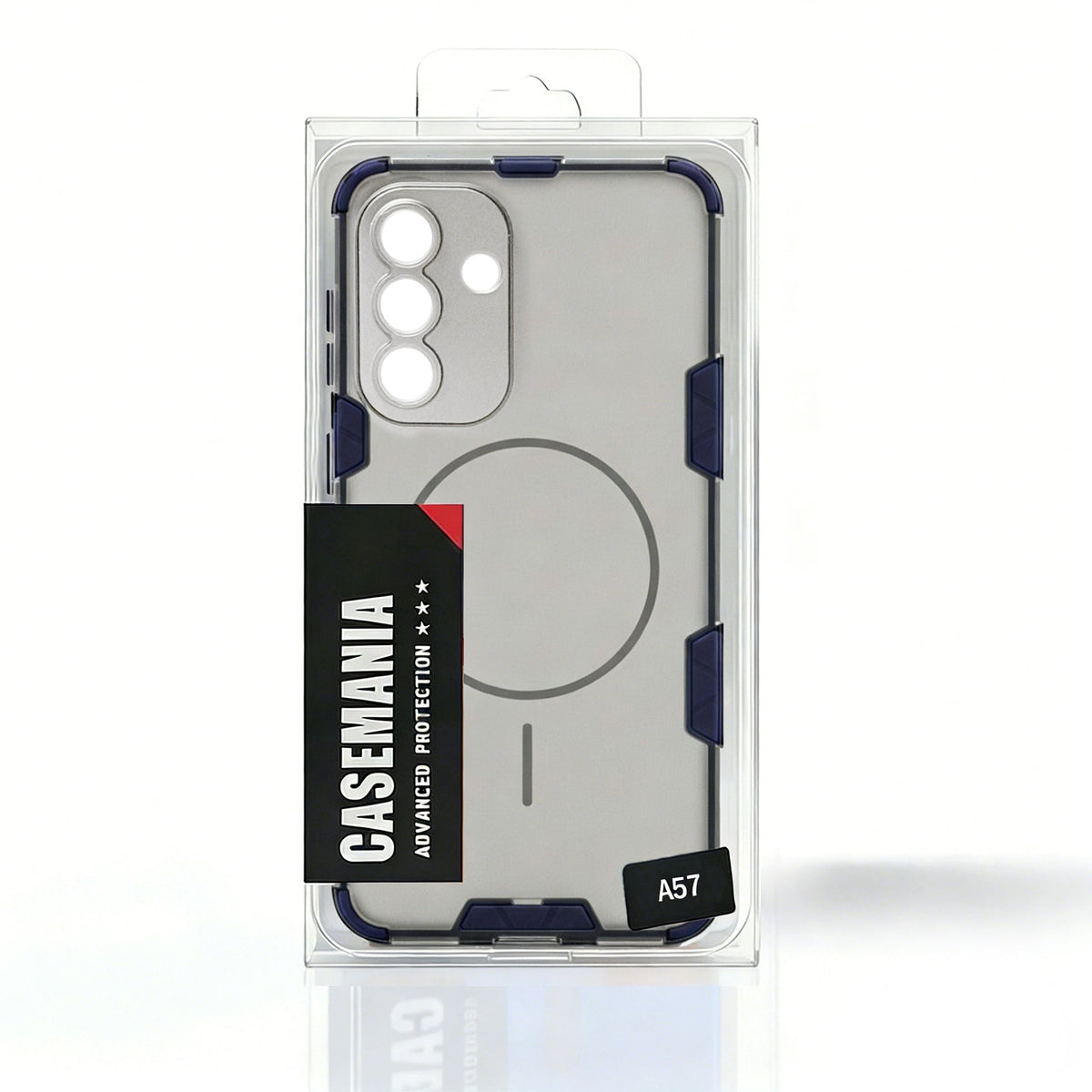 Samsung Galaxy A17 Hoesje - Transparant | Donker Blauw - Frosted Matte Hardcase MagSafe Back Cover