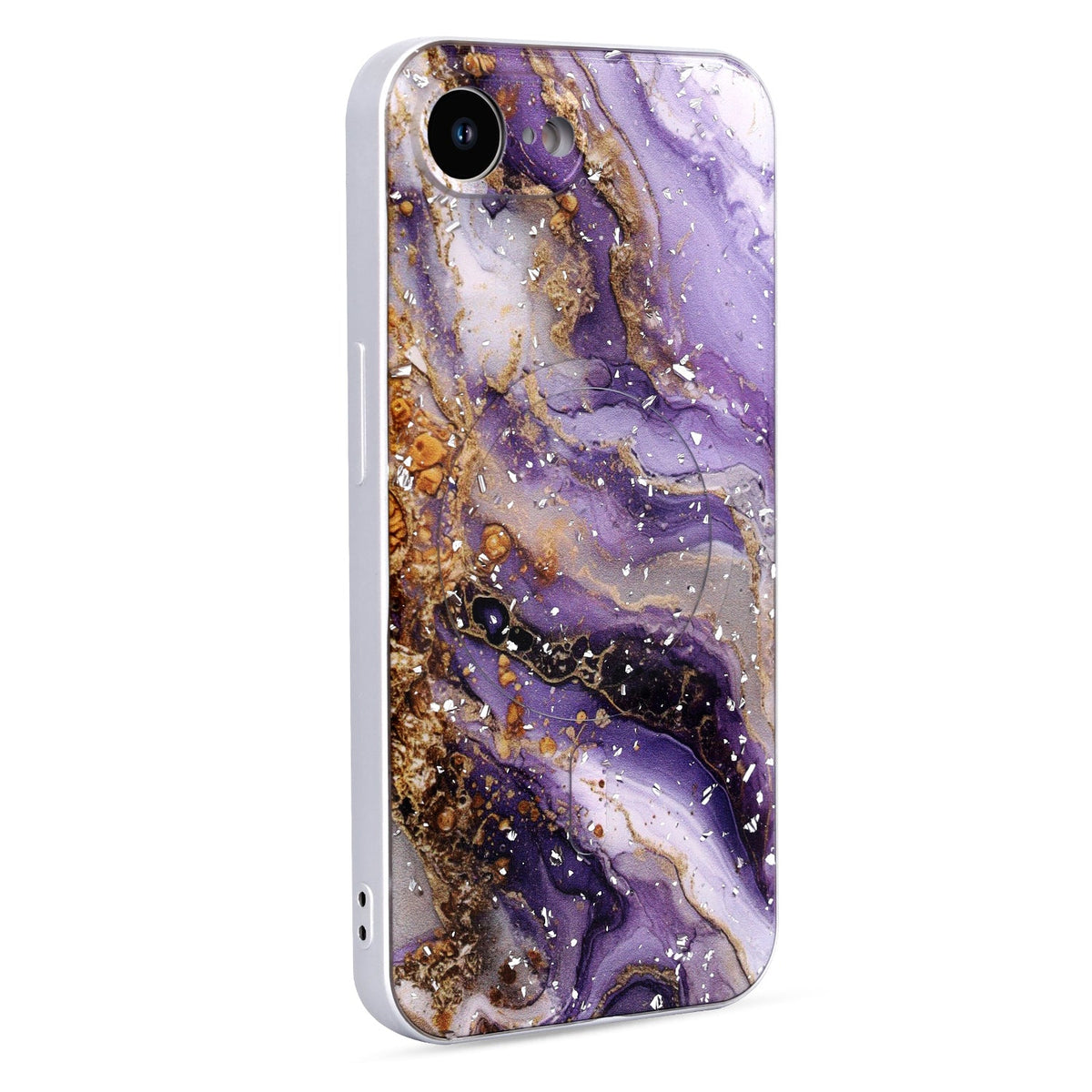 iPhone 16e Case - Purple - Marble MagSafe Back Cover