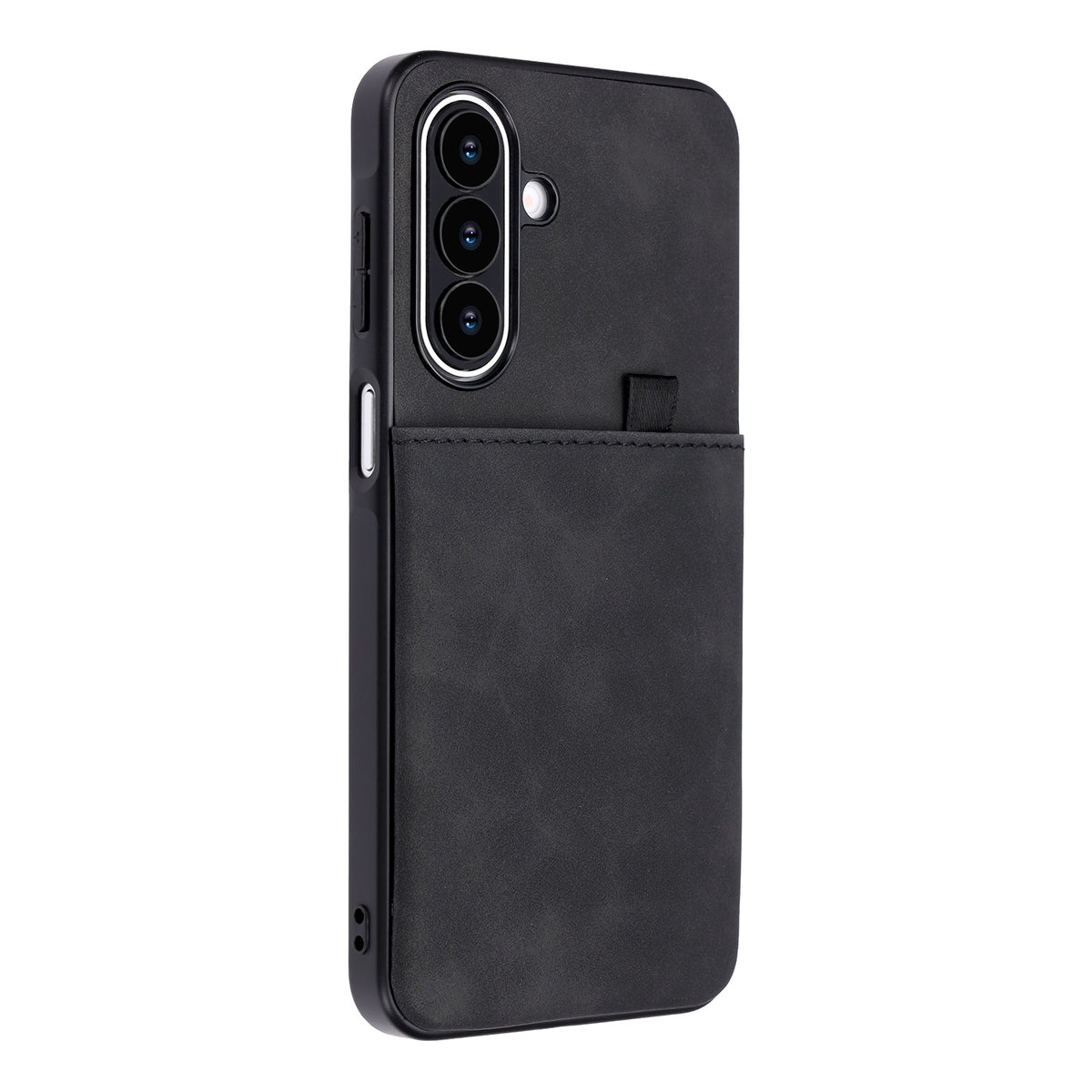 Samsung Galaxy S26 FE Hoesje - Charcoal Gray - Kunstleren Back Cover met Pull-Tab Pasjeshouder