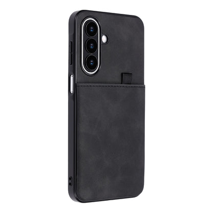 Samsung Galaxy S26 FE Hoesje - Charcoal Gray - Kunstleren Back Cover met Pull-Tab Pasjeshouder