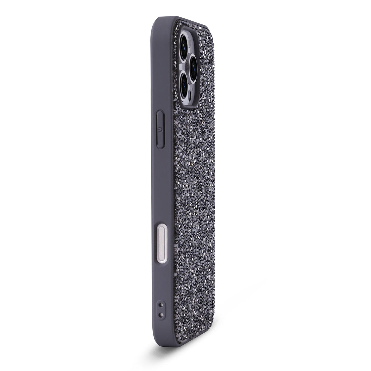 Apple iPhone 16 Pro Max Hoesje - Zilver - Diamant Glitter Back Cover