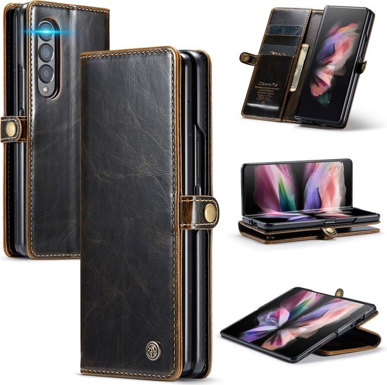 Samsung Galaxy Z Fold 4 Hoesje - Rustiek Sienna Brown - Dunne Bookcase
