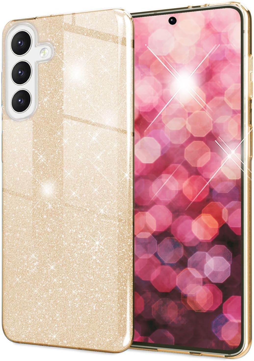 Samsung Galaxy A56 Hoesje - Goud - Glitter Back Cover