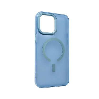 Apple iPhone 15 Plus Hoesje - Blauw - Matte Hybrid Siliconen MagSafe Back Cover
