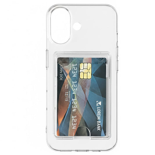 Apple iPhone 17 Case - Clear with Card Holder - Shockproof Back Cover with Card Holder
