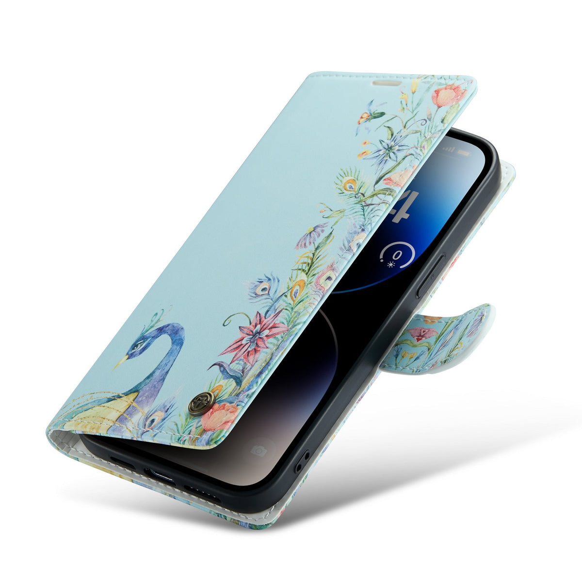 iPhone 14 Pro Hoesje - Pauw Print - Bookcase met Print