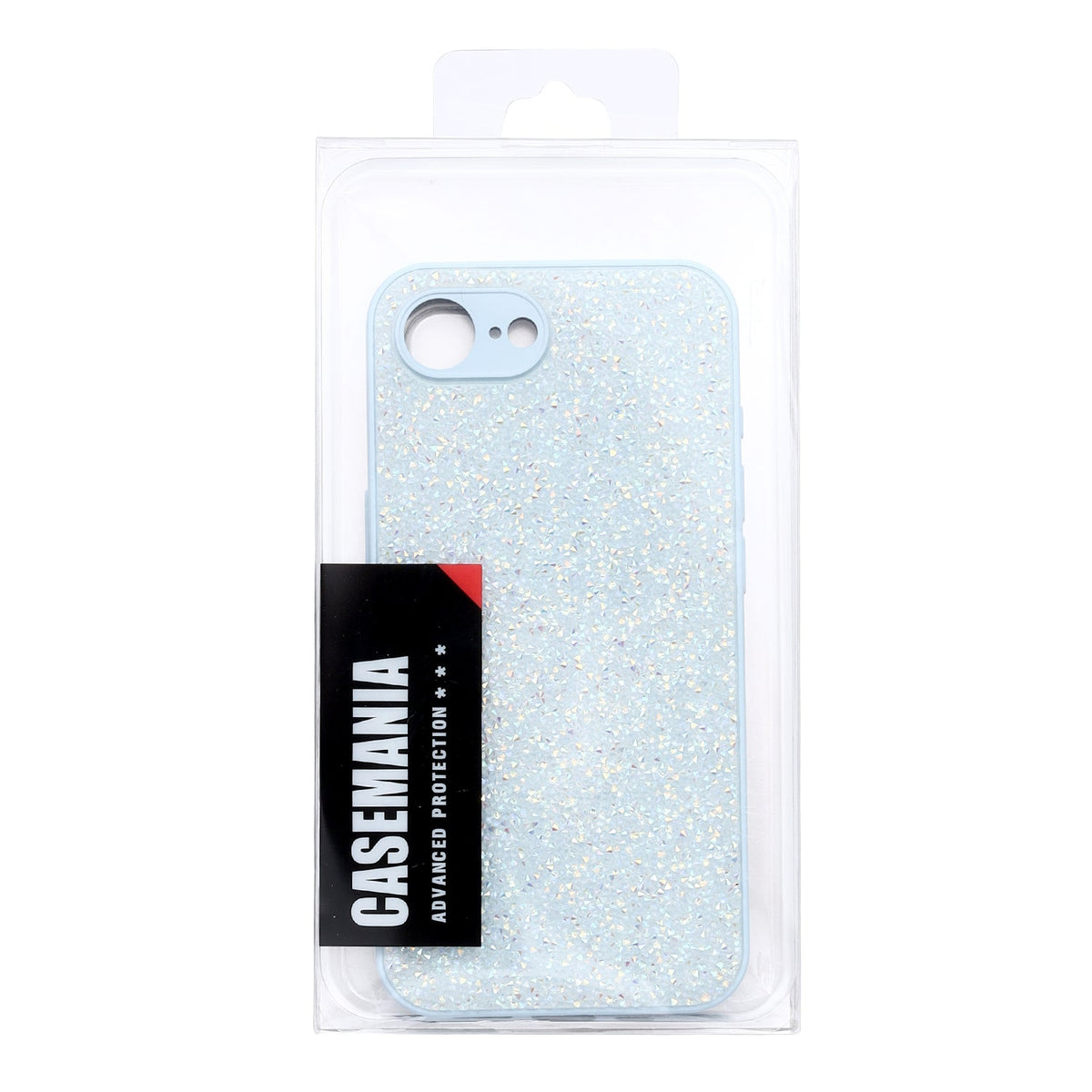 Apple iPhone 16e Hoesje - Blauw - Diamant Glitter Back Cover