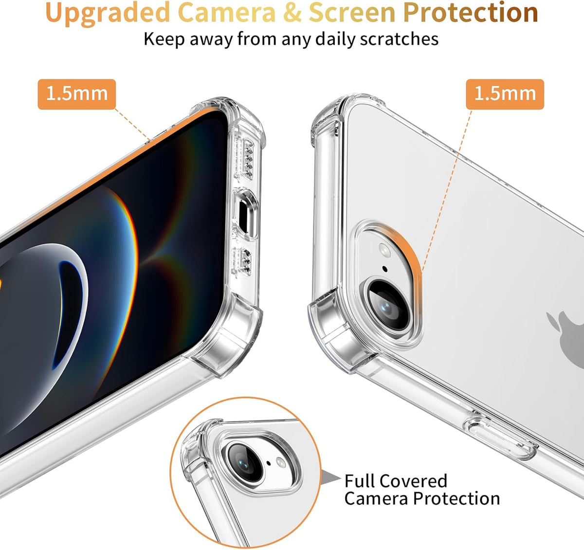 iPhone 16e Hoesje - Transparant - Anti-Shock Back Cover