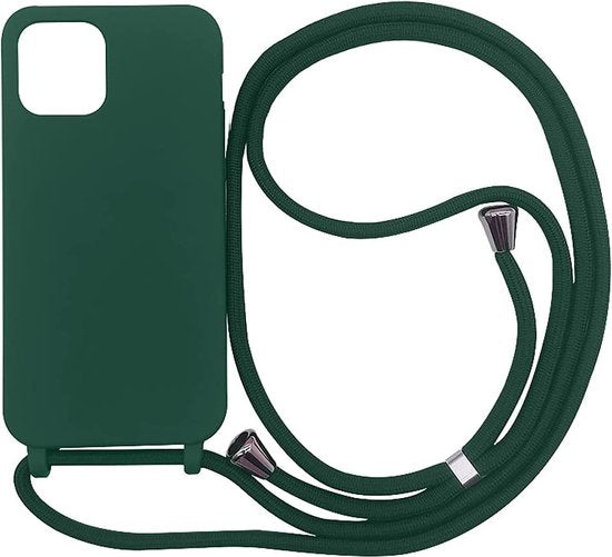 Apple iPhone 13 Pro Hülle - Grün - Silikon-Backcover mit Handykette