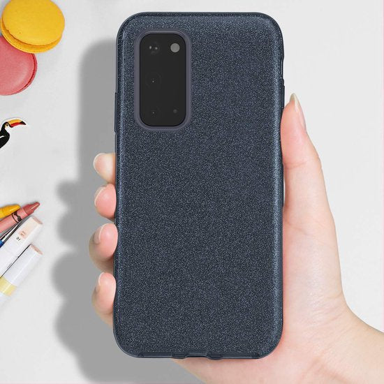 Samsung Galaxy A03 Hoesje - Zwart - Glitter Back Cover