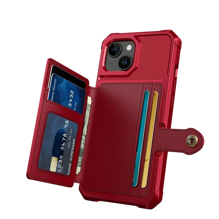 Apple iPhone 15 Plus Case - Red - Back Cover with Card Holder