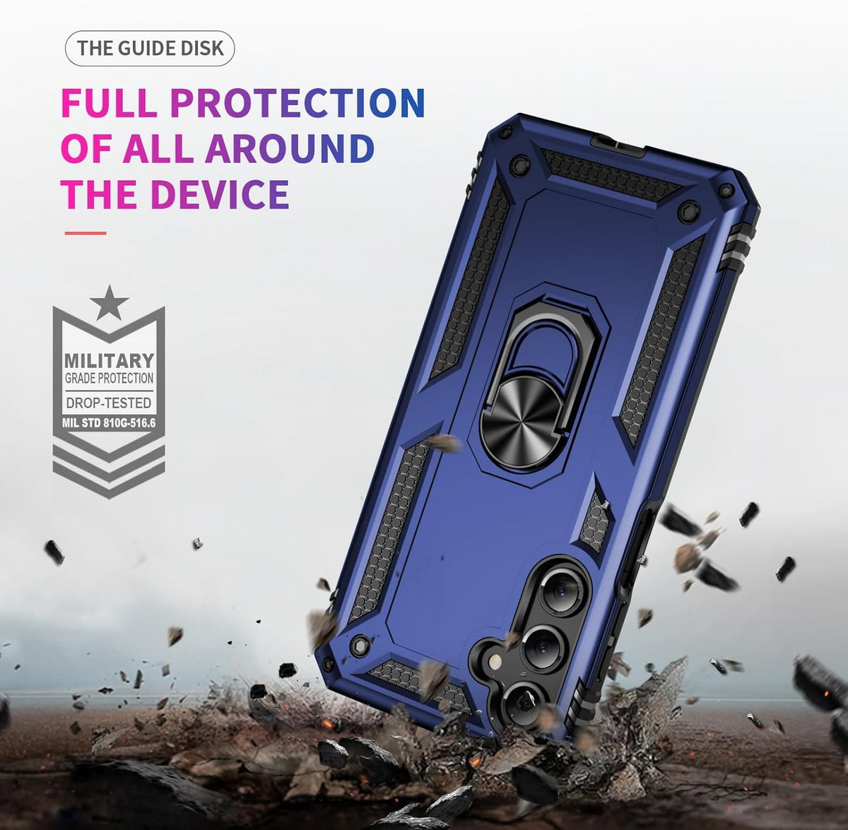 Samsung Galaxy A17 5G Hoesje - Blauw - Armor Kickstand Back Cover