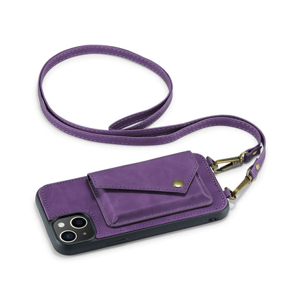 Apple iPhone 15 Plus Hülle - Dark Purple - Luxus-Backcover mit Handykette