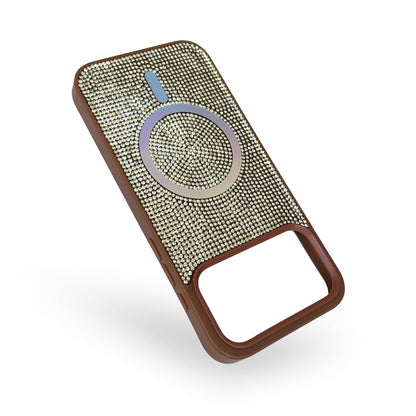 Apple iPhone 17 Pro Max Hülle - Braun - Diamant Glitzer MagSafe Backcover