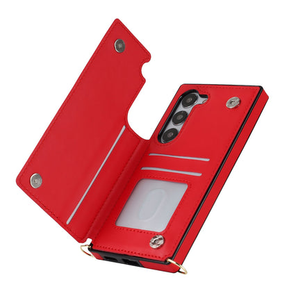 Samsung Galaxy S23 Hoesje - Rood - Luxe Back Cover met Telefoonkoord en Rits