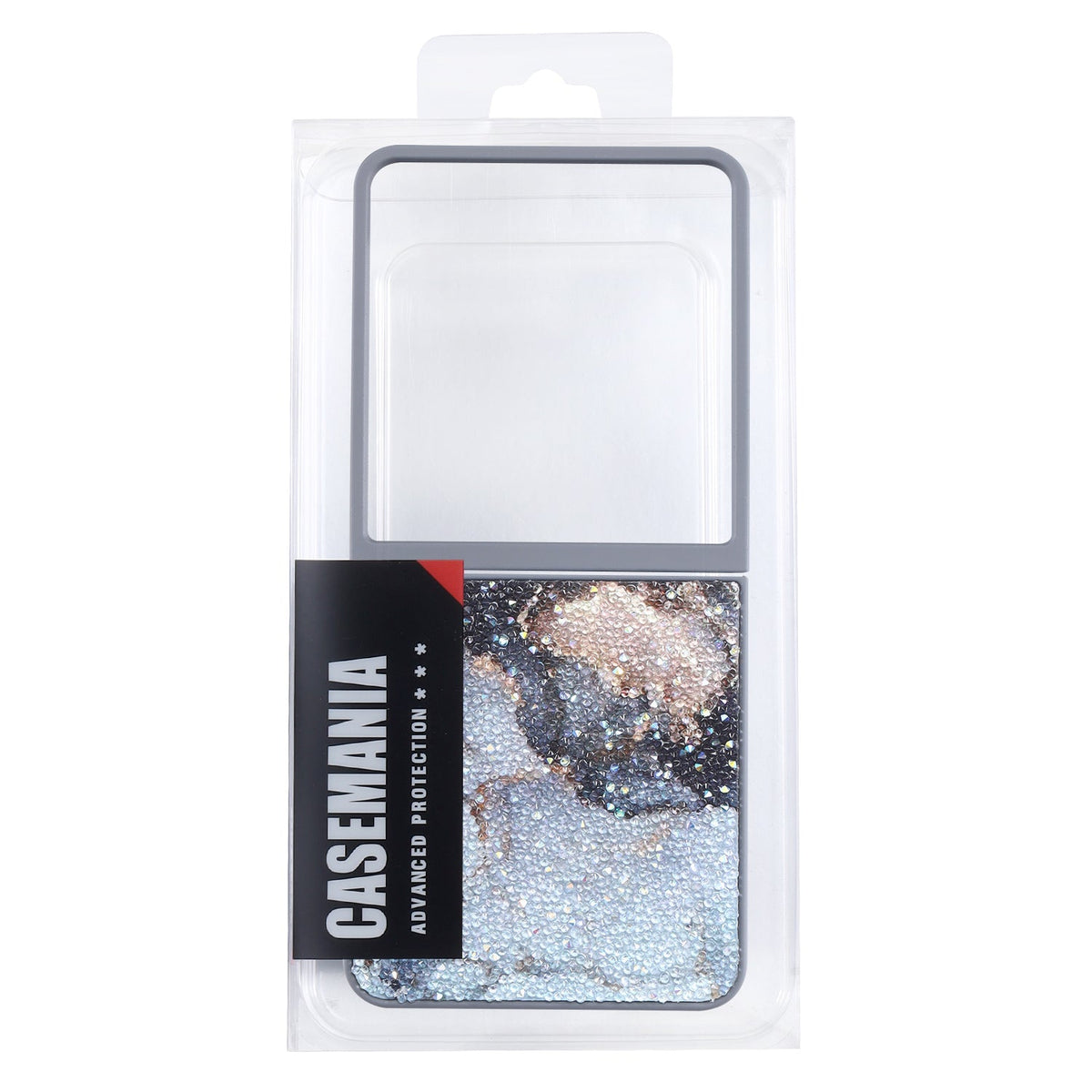 Samsung Galaxy Z Flip 7 Hülle - Grau - Diamant-Marmor-Glitzer-Backcover