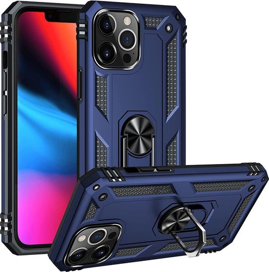 Apple iPhone 13 Pro Max Hülle - Blau - Armor-Ständer-Backcover