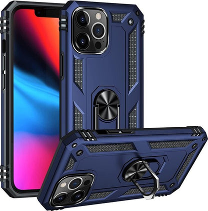 Apple iPhone 13 Pro Hoesje - Blauw - Armor Kickstand Back Cover