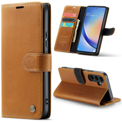 Samsung Galaxy A54 5G Hoesje - Sienna Brown - Echt Leren Bookcase