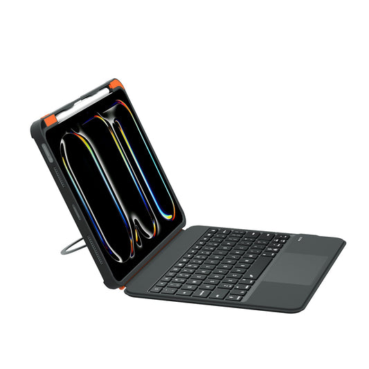 iPad 11 inch (2025) - Grijs - Split Keyboard Case met Draaibaar + Touchpad + Verlichting