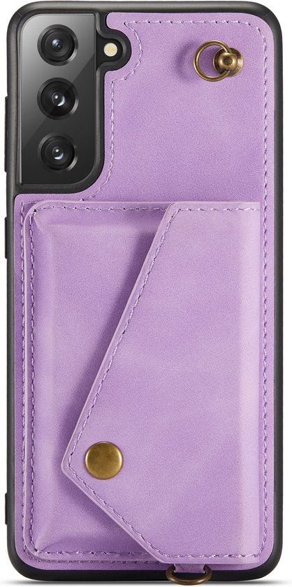 Samsung Galaxy S21 Hoesje - Paars - Luxe Back Cover met Telefoonkoord