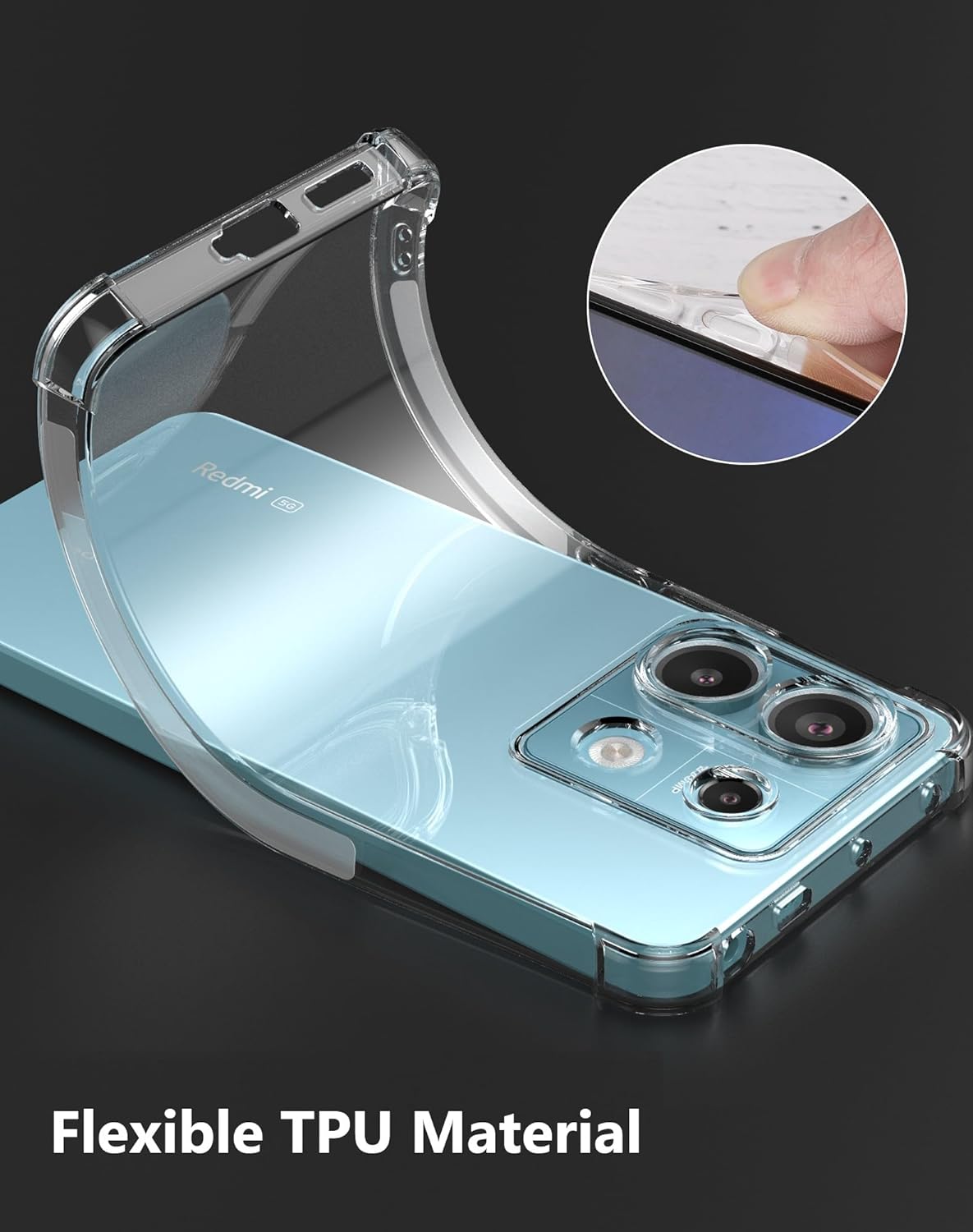 Xiaomi Redmi Note 13 Hülle - Transparent - Stoßfestes Backcover