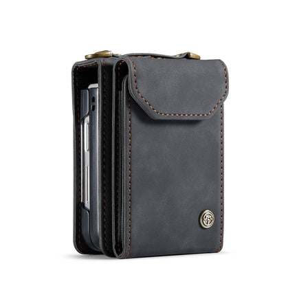 Samsung Galaxy Z Flip 6 Case - Charcoal Gray - Wallet Case with Phone Strap