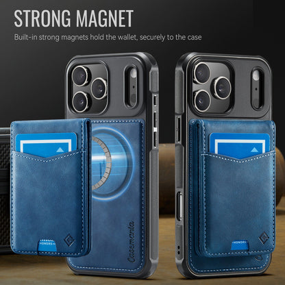 Apple iPhone 18 Pro Max Hoesje - Navy Blue - Luxe Kunstleren MagSafe Back Cover met Pasjeshouder
