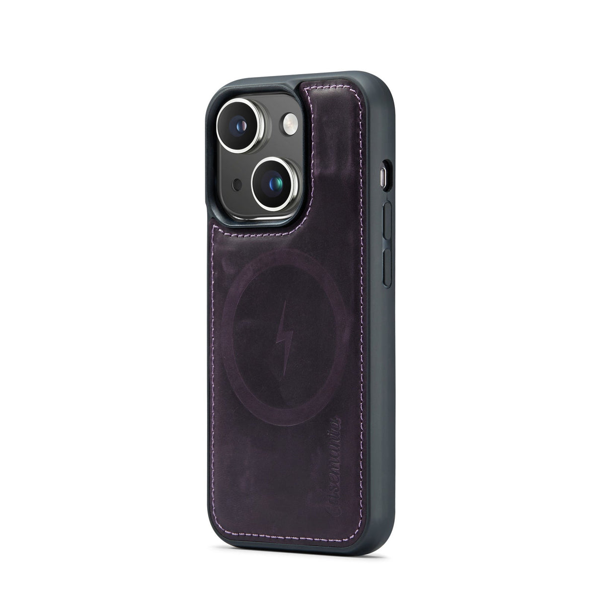 Apple iPhone 15 Plus Hoesje - Dark Purple - Echt Leren 2 in 1 MagSafe Bookcase
