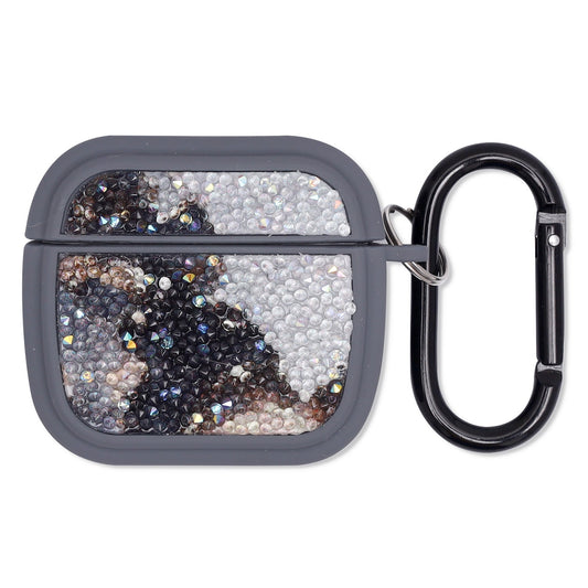 Apple AirPods 4 Hoesje - Diamant Marmer Glitter met Ring - Grijs