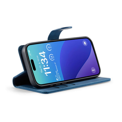 Apple iPhone 16 Pro Hoesje - Navy Blue - 2 in 1 Bookcase