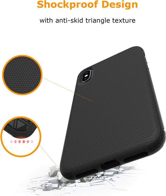 Apple iPhone Xs Max Hülle - Schwarz - Rutschfestes Backcover