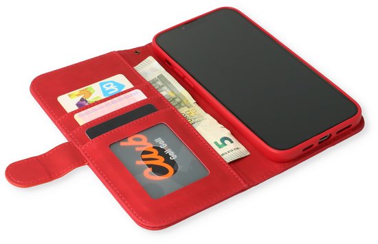 Samsung Galaxy S23 Plus Hoesje - Crimson Red - Luxe Bookcase met Rits