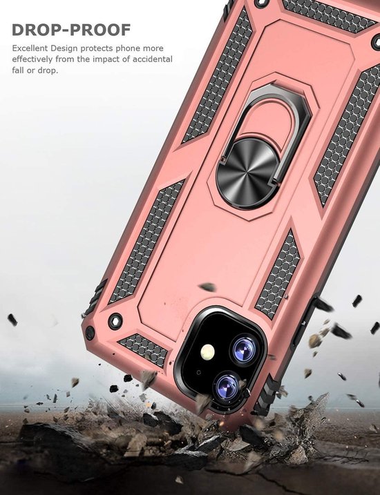 Apple iPhone 11 Hoesje - Rosegoud - Armor Kickstand Back Cover