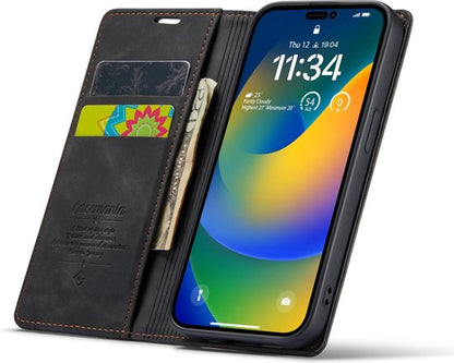 Apple iPhone 14 Pro Hoesje - Charcoal Gray - Dunne Bookcase