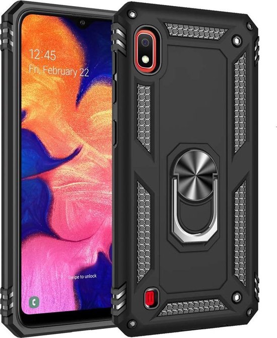 Samsung Galaxy A10 Hoesje - Zwart - Armor Kickstand Back Cover