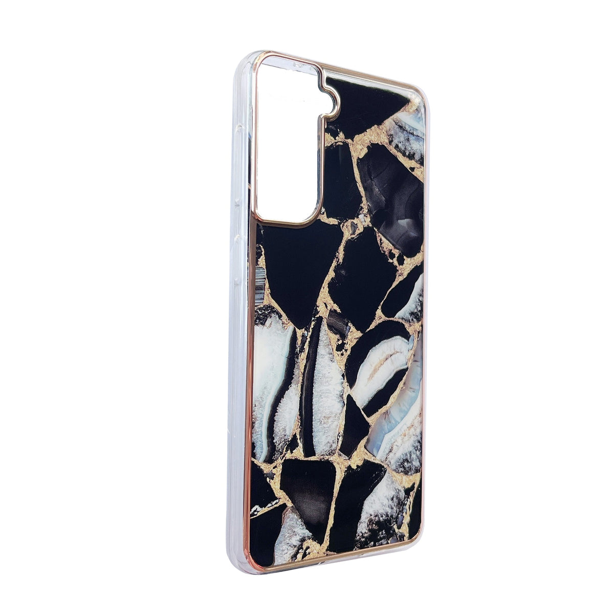 Samsung Galaxy S24 Plus Hoesje - Zwart - Siliconen Marmer Back Cover