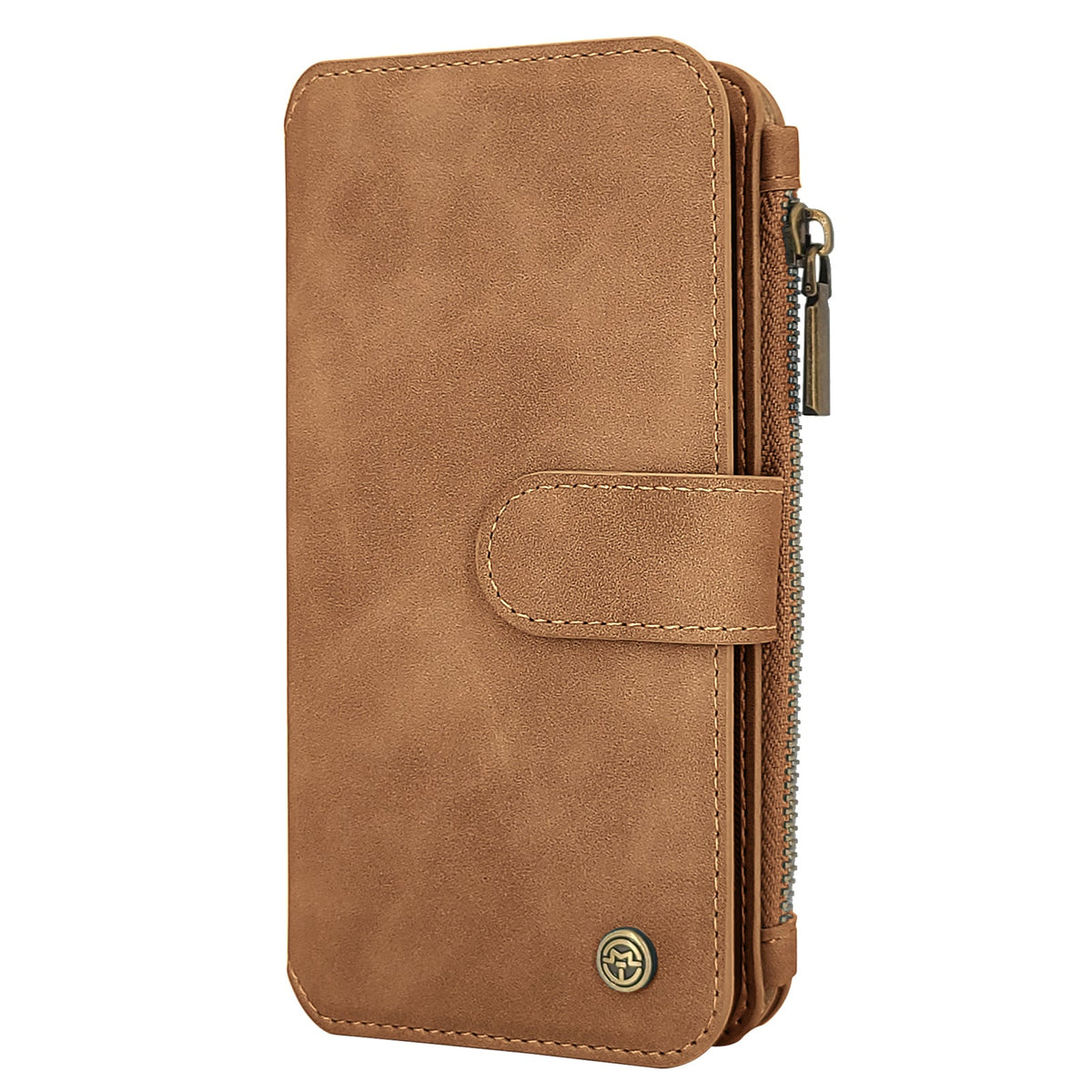 Apple iPhone 16 Pro Max Hoesje - Sienna Brown - 2 in 1 Bookcase met Rits