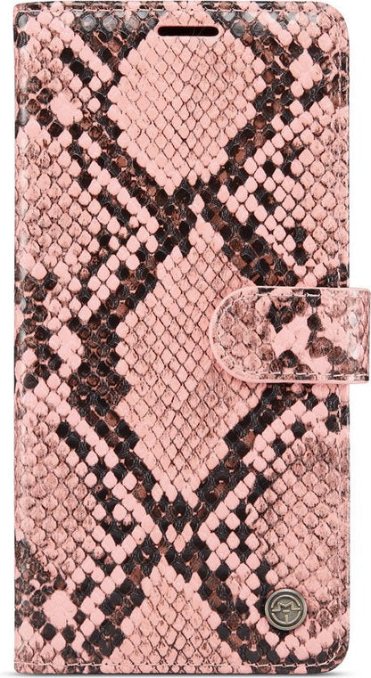 Samsung Galaxy S21 Hoesje - Roze - Luxe Slangen Bookcase