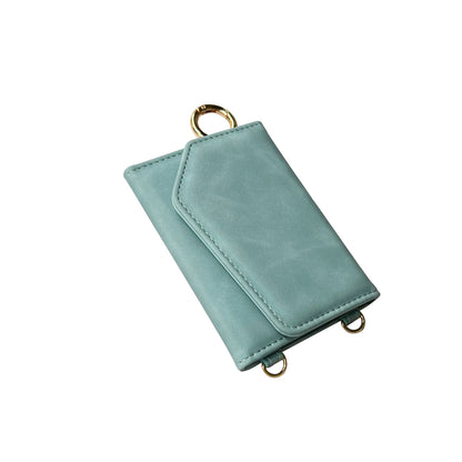 Apple iPhone 16 Pro Max Hoesje - Aqua Blue - Luxe Bookcase met Telefoonkoord