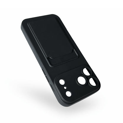 Apple iPhone 18 Pro Hoesje - Zwart met Kaarthouder - Siliconen Back Cover met Pasjeshouder