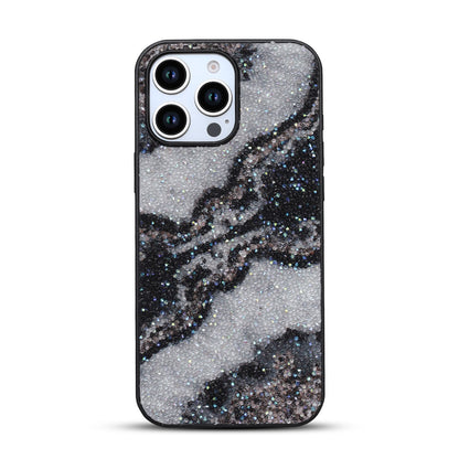 Apple iPhone 16 Pro Case - Black - Diamond Marble Glitter Back Cover