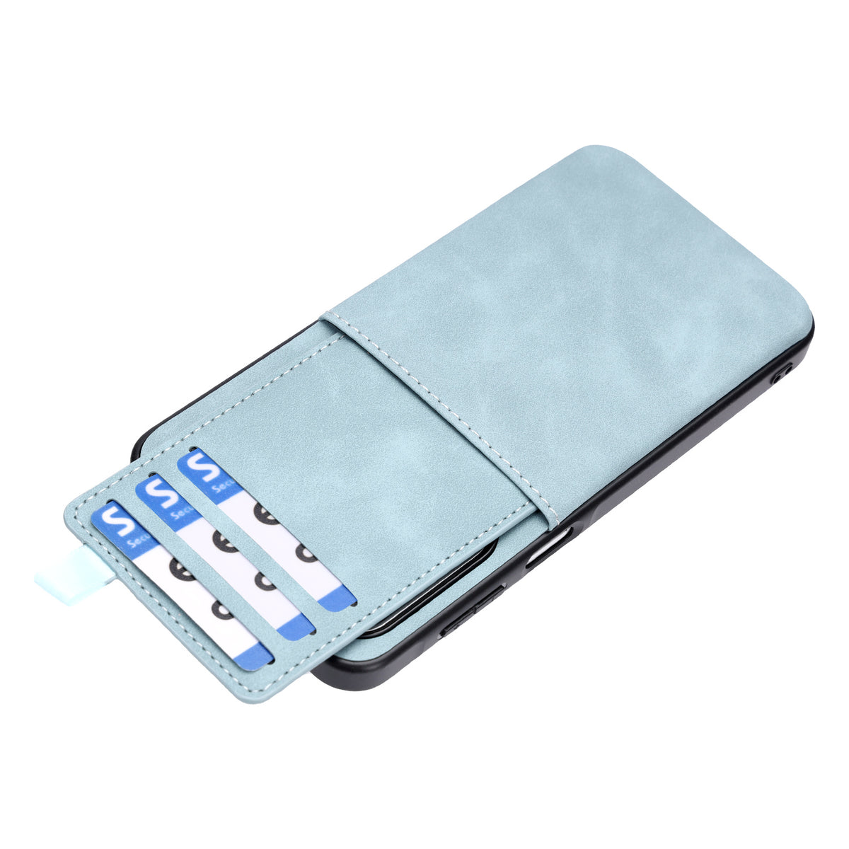 Samsung Galaxy S26 FE Hoesje - Aqua Blue - Kunstleren Back Cover met Pull-Tab Pasjeshouder