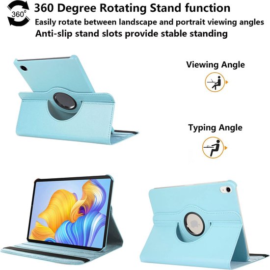 Apple iPad 2025 (11th Gen) Tablethoes - Light Blue - Draaibare Bookcase