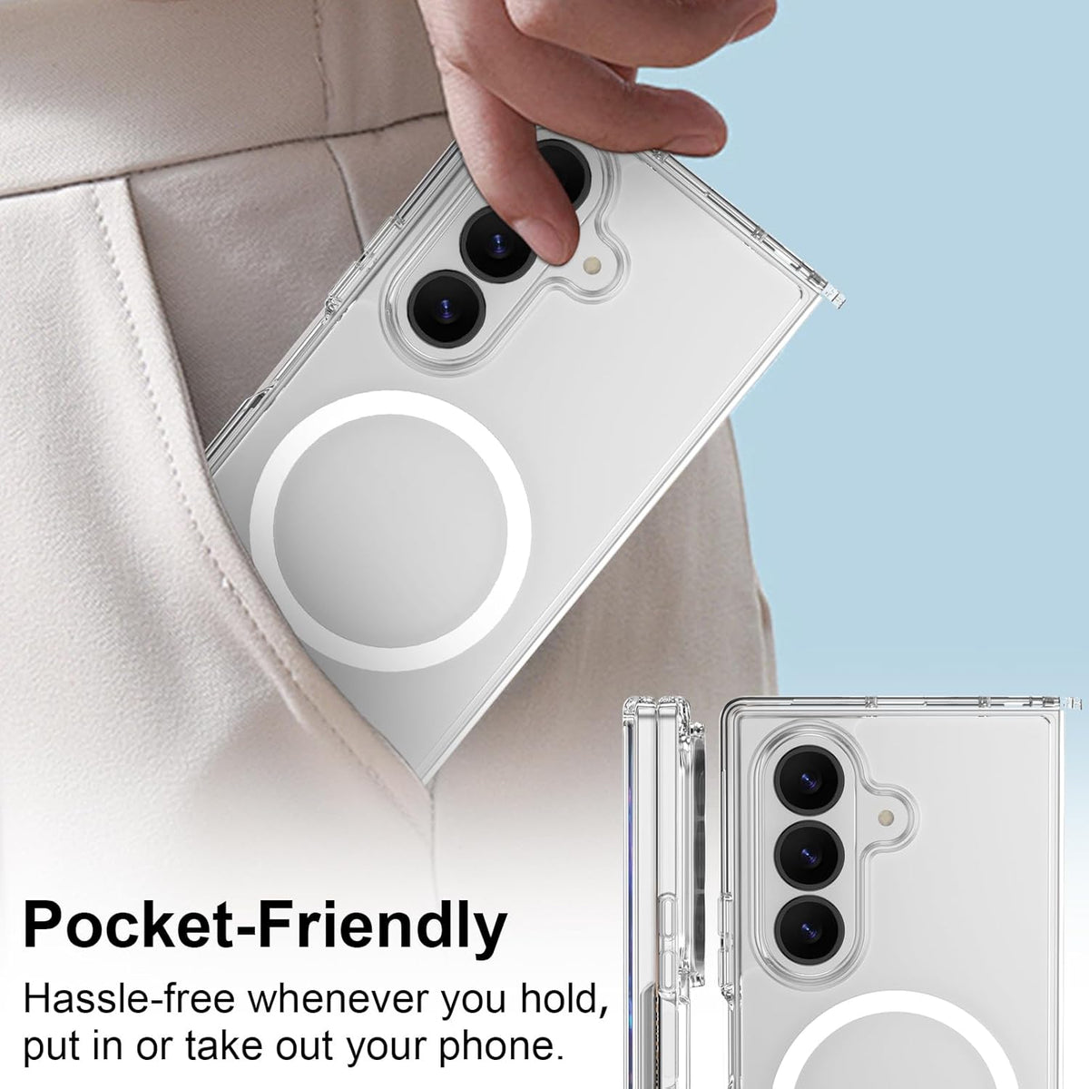 Samsung Galaxy Z Fold 7 Hoesje - Transparant - Anti-Shock MagSafe Back Cover