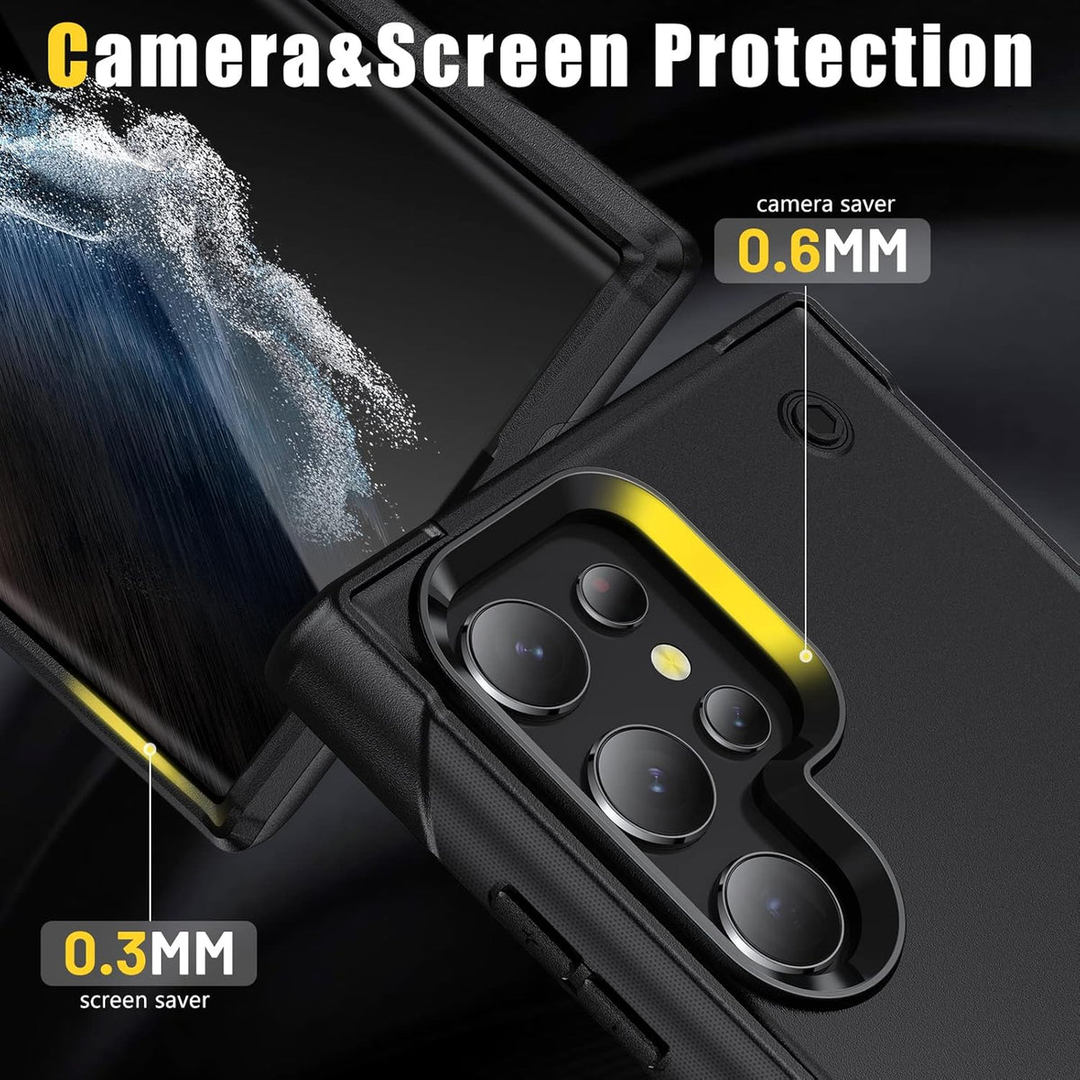 Samsung Galaxy S25 Ultra Case - Black - Heavy Duty Armor Kickstand Back Cover