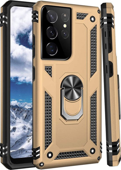 Samsung Galaxy S22 Ultra Case - Gold - Armor Kickstand Back Cover