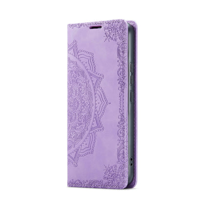 Samsung Galaxy A14 4G Hoesje - Bright Lila - Mandala Dunne Bookcase