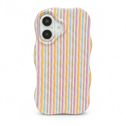 iPhone 17 Hoesje - Regenboog - Wave Edge Back Cover